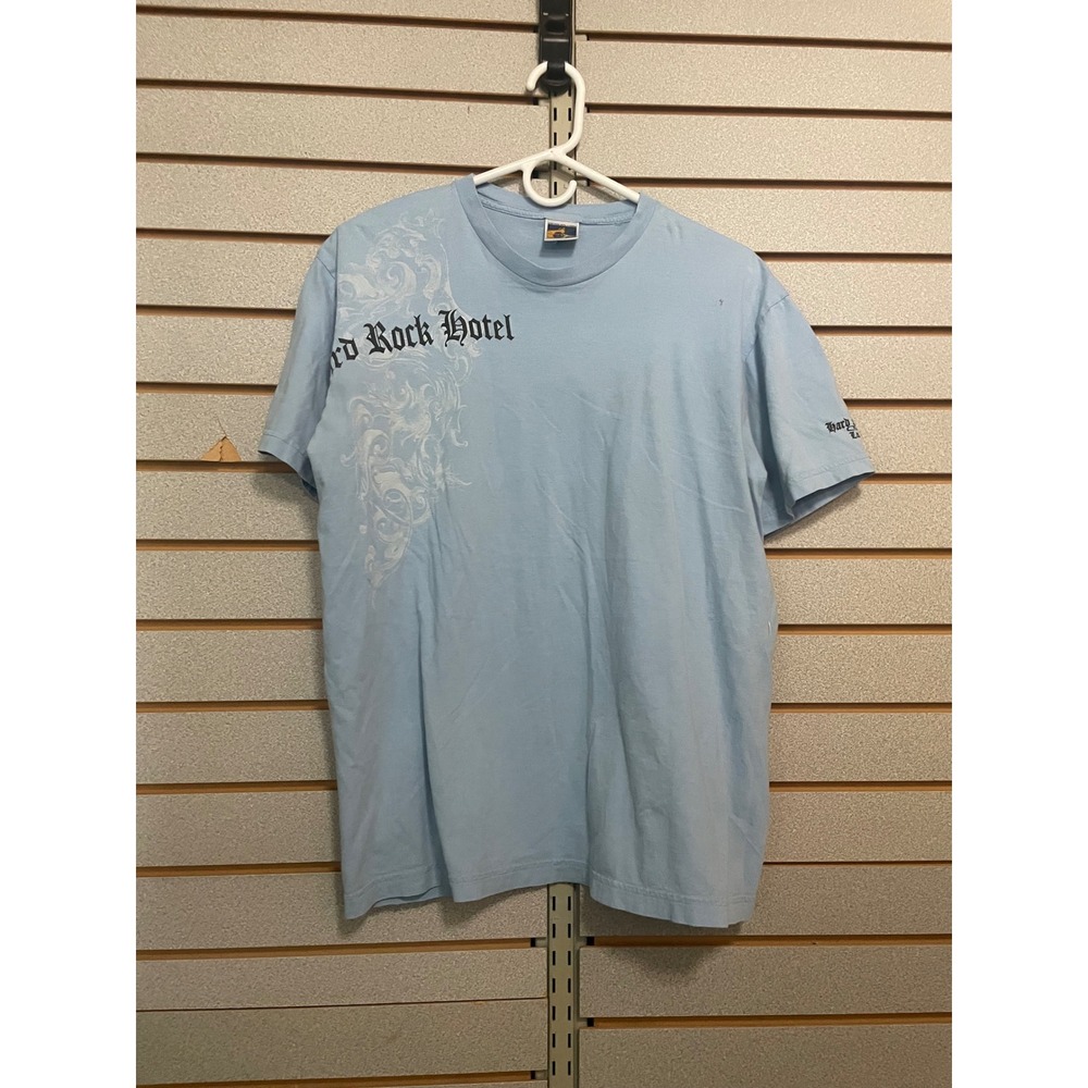 Hard Rock Hotel Las Vegas‎ Light Blue Graphic T Shirt Mens Large